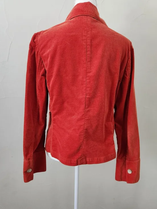 Casual Corner Orange Corduroy Button-Front Jacket - Picture 3 of 6